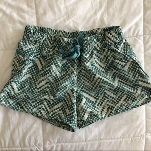 Green Patterned North Face Athletic Shorts